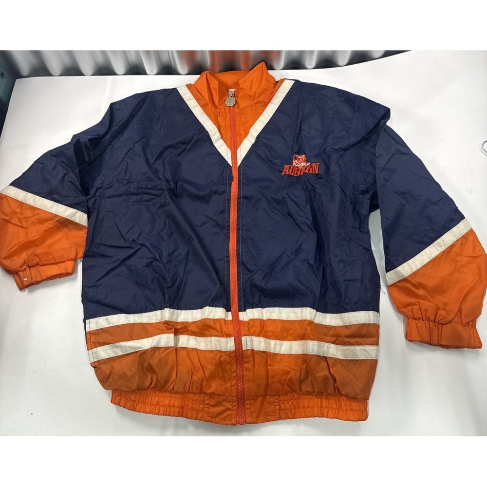 Vintage 90s Auburn Tigers Windbreaker Jacket Full Zip Blue Est. Size M Sports